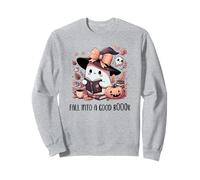 Fall Into a Good Book Cute Ghost Reading Lovers Books Coffee Sweatshirt