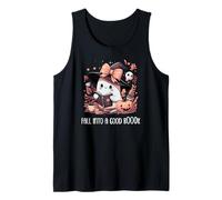 Fall Into a Good Book Ghost Reading Lovers Books and Coffee Débardeur