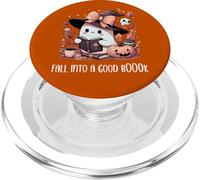 Fall Into a Good Book Ghost Reading Lovers Books and Coffee PopSockets PopGrip pour MagSafe