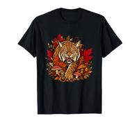 Fall Lynx Scène de Champignons des Bois de Feuillage d'automne T-Shirt