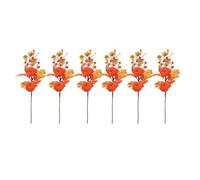Fall Picks Lot de 6 feuilles de Motif baies de | Fall Artificial Stems For Fireplace, Entrance 17,72 pouces Table, Shelf, Porch, Windowsill, Cafe, Guesthouse