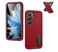 Fall-Proof Full Protection Case for Samsung Galaxy, Full-Body Shockproof Dustproof Cover, Invisible Bracket Anti-Drop Protective Case (Red,S22 Plus)