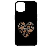 Fall Pumpkin Fall Leaves Acorns Hearts Rustic Fall Autumn Coque pour iPhone 13