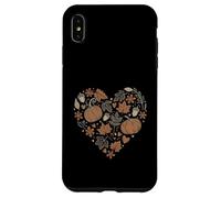 Fall Pumpkin Fall Leaves Acorns Hearts Rustic Fall Autumn Coque pour iPhone XS Max