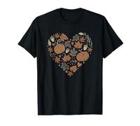 Fall Pumpkin Fall Leaves Acorns Hearts Rustic Fall Autumn T-Shirt
