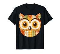 Fall Pumpkin Patchwork Owl Autumn T-Shirt