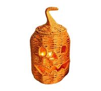 Fall Pumpkin Shelf Accent Figurine, A, F A | Décor souriant à texture tissée pour Thanksgiving Halloween affichage de table