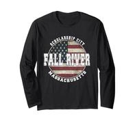 Fall River Massachusetts, Drapeau américain Vintage Manche Longue