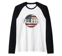 Fall River Massachusetts, Drapeau américain Vintage Manche Raglan
