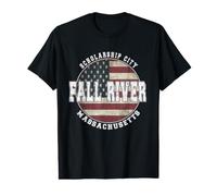 Fall River Massachusetts, Drapeau américain Vintage T-Shirt Graphique avec Valeur