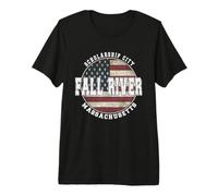 Fall River Massachusetts, Drapeau américain Vintage T-Shirt Haut de Gamme