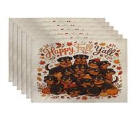 Fall Rottweilers Lot de 6 sets de table en forme de chien - 30,5 x 45,7 cm - Motif chiot - Décoration de cuisine