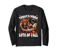 Fall Saying for Women with Black Labrador Retriever Puppy Manche Longue