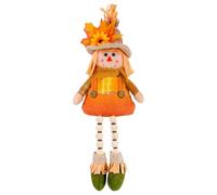 Fall Scarecrow Decor - 15 inch Lighted Thanksgiving Doll | Festive Autumn Decoration for Cabinets, Bedside, Nightstand, Counter, Bookshelf, Desk, Living Room, Dressing Table, Or Bedroom