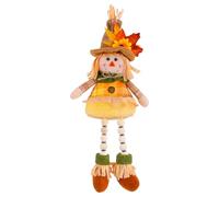 Fall Scarecrow Decor - 15 inch Lighted Thanksgiving Doll | Festive Autumn Decoration for Cabinets, Bedside, Nightstand, Counter, Bookshelf, Desk, Living Room, Dressing Table, Or Bedroom