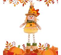 Fall Scarecrow Decor -15 Pouce Automne Scarecrow - 15 Pouce de décoration d'automne avec LED Light, Lighted Thanksgiving Festival Doll, Fall Season Decoration Dolls For Cabinet, Bedside, Nightstand