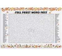 Fall Thanksgiving Word Search Game Poster Canvas Print Home Kitchen Wall Decor