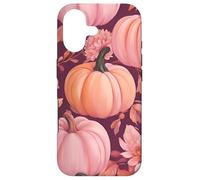 Fall Themed Pink Flower Pumpkin Fall Autumn Leaves Purple Coque pour iPhone 17