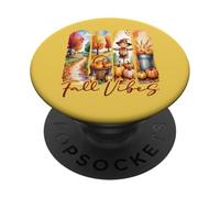 Fall Vibes Arbre et scènes Florales Tendance Vintage d'automne PopSockets PopGrip Adhésif