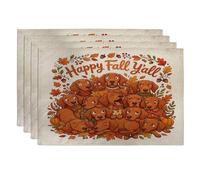 Fall Vizsla Lot de 4 sets de table en forme de chien 30,5 x 45,7 cm, motif chiot bizarre, décoration de cuisine pour la maison, le dîner, les fêtes de fin d'année, les fêtes de fin d'année