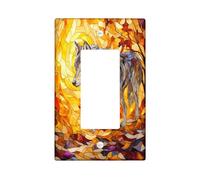 Fall Wolf Plaque décorative pour interrupteur à bascule unique en verre teinté pour cuisine, salle de bain, décoration d'interrupteur en forme d'animal