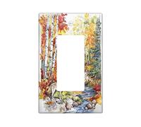 Fall Wolf Plaque murale décorative pour interrupteur mural 1 gang à bascule unique, plaque frontale électrique pour cuisine, salle de bain, décoration d'animaux