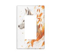 Fall Wolf Plaque murale décorative pour interrupteur mural à bascule unique, plaque frontale électrique abstraite en feuille d'érable d'automne pour cuisine, salle de bain, décoration d'interrupteur