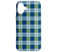 Fallcore Tartan Academia Esthétique Vert Bleu Marine Coque pour iPhone 16 Plus