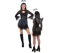 Fallen Foncé Ange Déguisement Femmes Fairy Costume Halloween UK 4-22