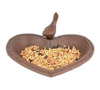 Esschert Design Pour Coquille Abreuvoir Bain D'Oiseau Fonte Cœur Petit Oiseau