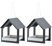 Fallen Fruits FB407 Ltd Mangeoire à Oiseaux à Suspendre en métal Gris (Lot de 2)