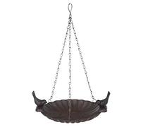 Esschert Design – Bain d’oiseaux à suspendre Fallen Fruits Ltd – avec 2 oiseaux – Marron