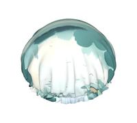Fallen Leaves On A Tranquil Lake Bonnet de douche réutilisable double couche imperméable avec cordon élastique pour le nettoyage de la maison