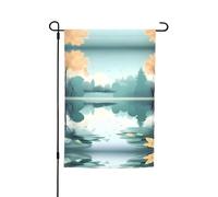 Fallen Leaves on a tranquil Lake Drapeau de décoration de jardin 30,5 x 45,7 cm, 100 % fibre de polyester, tissu épais, universel pour toutes les saisons
