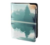 Fallen Leaves on a tranquil lake Porte-passeport 13 cm - Cuir véritable, unisexe - Porte-passeport pliable