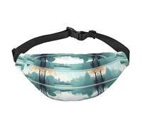 Fallen Leaves on a tranquil lake Sac banane pour garçon, grand sac banane de voyage tendance pour le sport, la course, le cyclisme, les voyages, la pêche