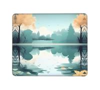 Fallen Leaves on a Tranquil Lake Tapis de souris 22,5 x 26,2 cm, tapis de souris de jeu, multi-code