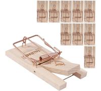 FALLENHELD Tapette à Souris en Bois - Lot de 10 Pièges Réutilisables | Piège à souris mécanique en bois de hêtre - 9,5 x 5 x 1,5 cm - Sans poison ni produit chimique