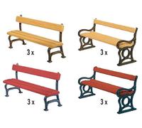 FALLER 12x bancs pour jardin public ou parc - HO 1/87 - FALLER 180443