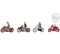 Faller 151669 Caractères: 4 Biker en Selle Sui Propres Demi En Échelle 1:87