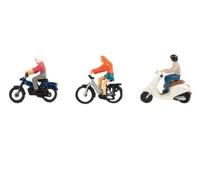 FALLER 151801 Échelle Ho En Route : Trois Caractères Moto, Vespa Et Bicyclette
