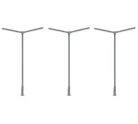 Faller 180122 Lot de 3 Lampes LED pour mât en Forme de Croix à Deux Bras, Blanc Froid, Largeur de Voie H0