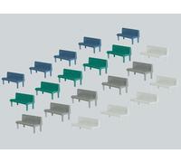 FALLER 180441 Échelle HO Bancs Pour Stations (Pz. 20 En Quatre Couleurs)