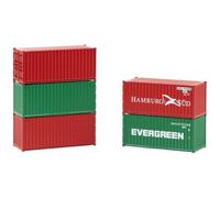 FALLER 182051-20' Lot de 5 Containers - Voie : H0 - Pièces de décoration pour Modélisme Ferroviaire - Echelle 1:87