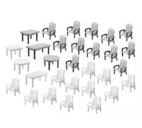 FALLER 24x chaises de jardin et 6x tables - HO 1/87 - FALLER 180439
