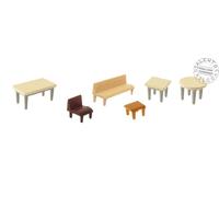 Faller 272440 Ensemble De 7 Tables, 24 Chaises Et 12 Bancs En Échelle N 1:160