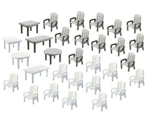 FALLER 272441 Échelle N Éléments Décoratifs: Nr 24 Chaises de Jardin E 6 Tables