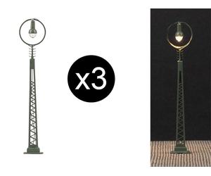 FALLER 3x Lampadaire LED annulaire sur mât treillis - N 1/160 - FALLER 272125