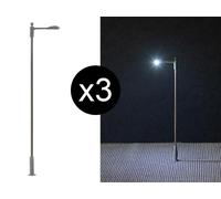 FALLER 3x Lampadaire moderne à LED - N 1/160 - FALLER 272122
