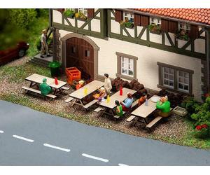 FALLER 4x bancs à pique-nique LaserCut - HO 1/87 - FALLER 180304
